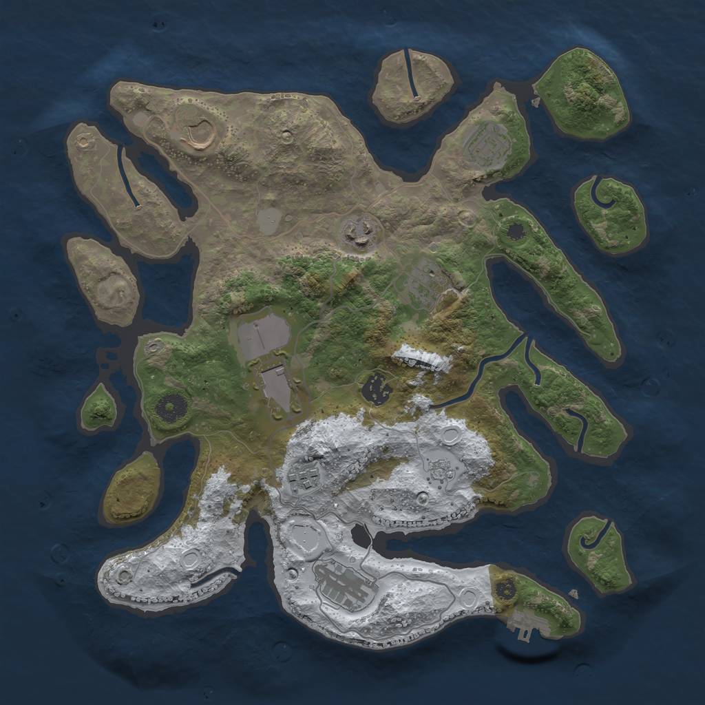 Rust Map: Procedural Map, Size: 3550, Seed: 699820, 15 Monuments