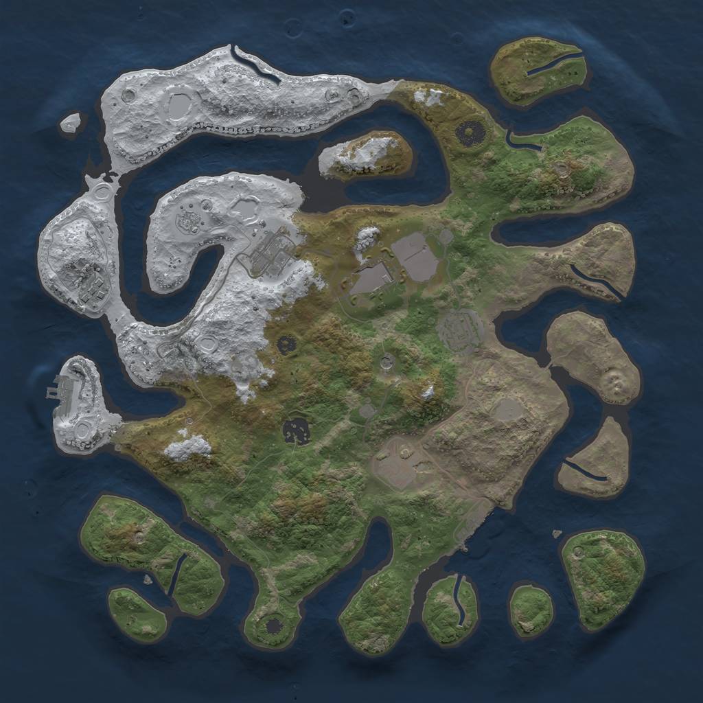 Rust Map: Procedural Map, Size: 3750, Seed: 2677960, 15 Monuments