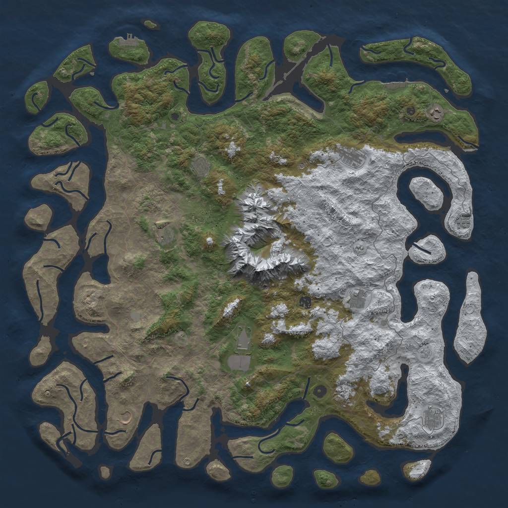 Rust Map: Procedural Map, Size: 6000, Seed: 1051761, 20 Monuments