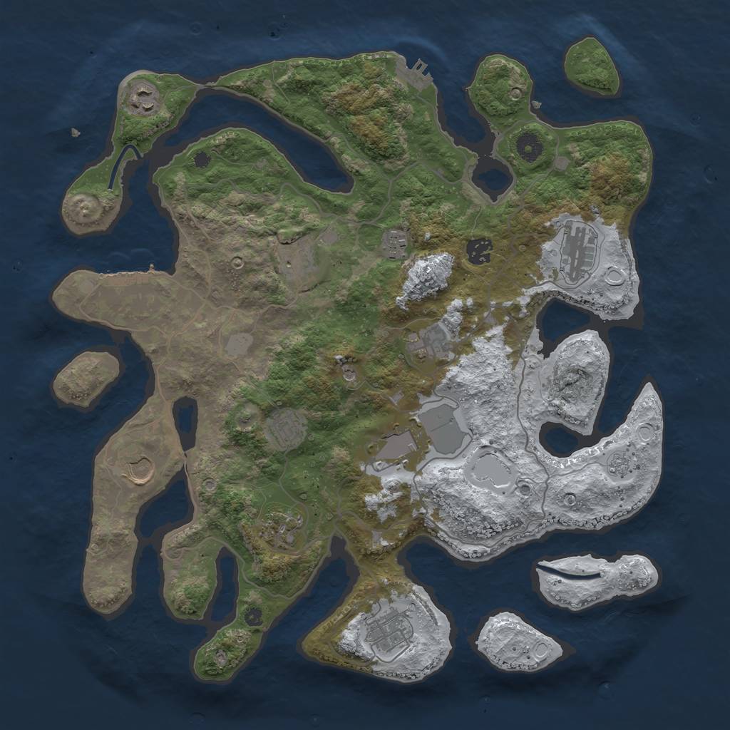 Rust Map: Procedural Map, Size: 4000, Seed: 2127972, 20 Monuments