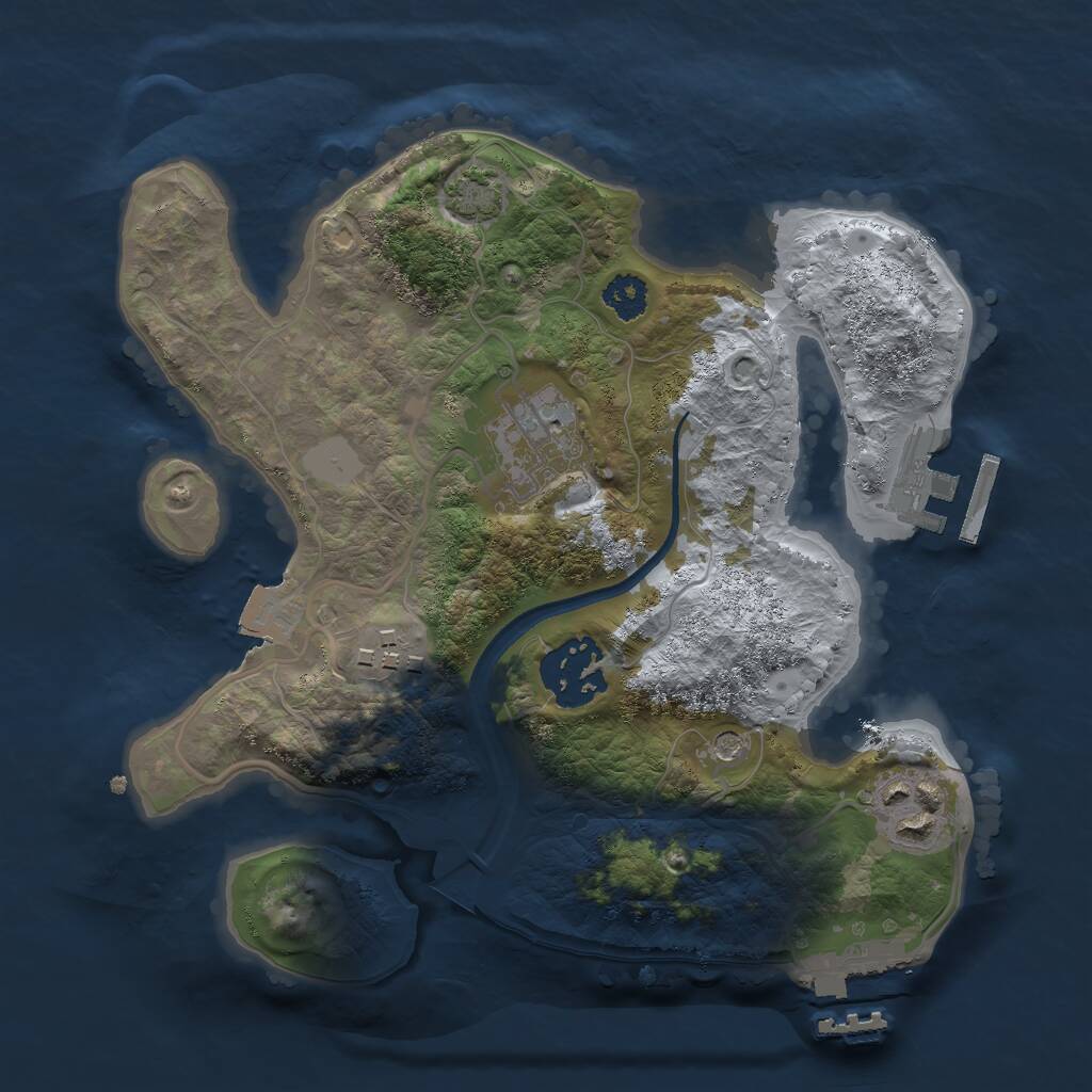 Rust Map: Procedural Map, Size: 2450, Seed: 1949875187, 9 Monuments