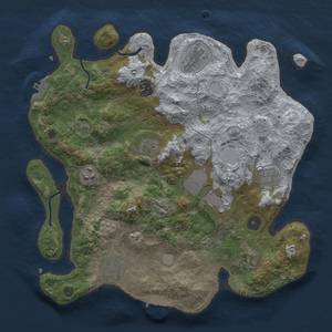 Thumbnail Rust Map: Procedural Map, Size: 3500, Seed: 3906124, 16 Monuments