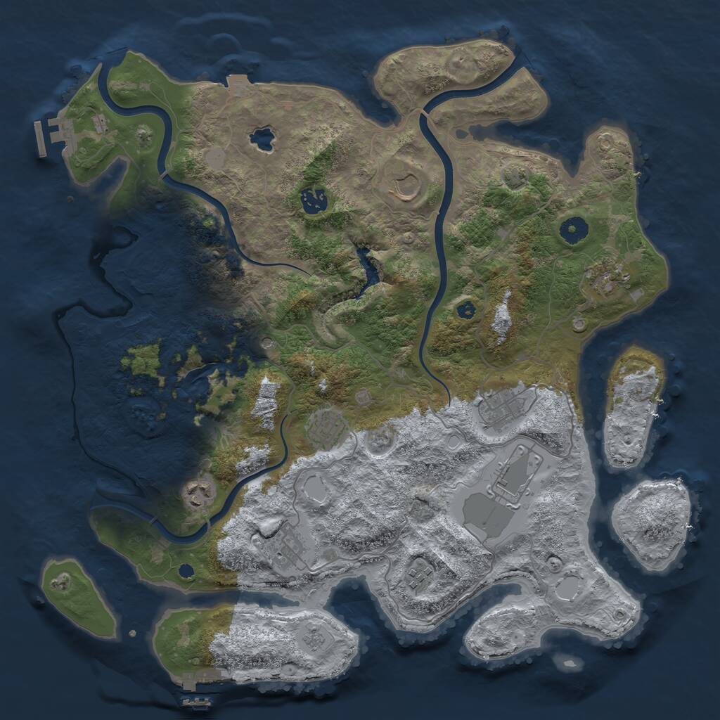 Rust Map: Procedural Map, Size: 4000, Seed: 14428, 15 Monuments