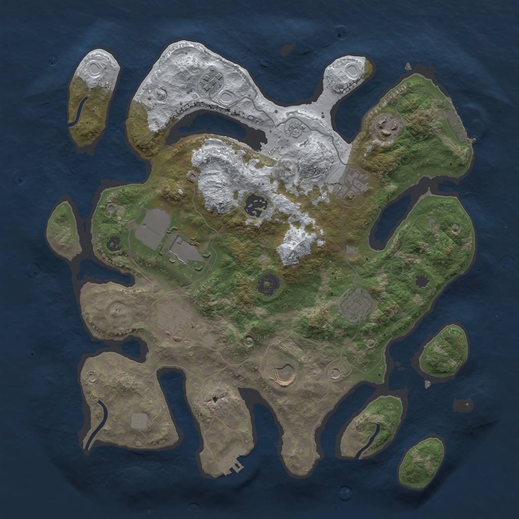 Rust Map: Procedural Map, Size: 3500, Seed: 567233523, 17 Monuments