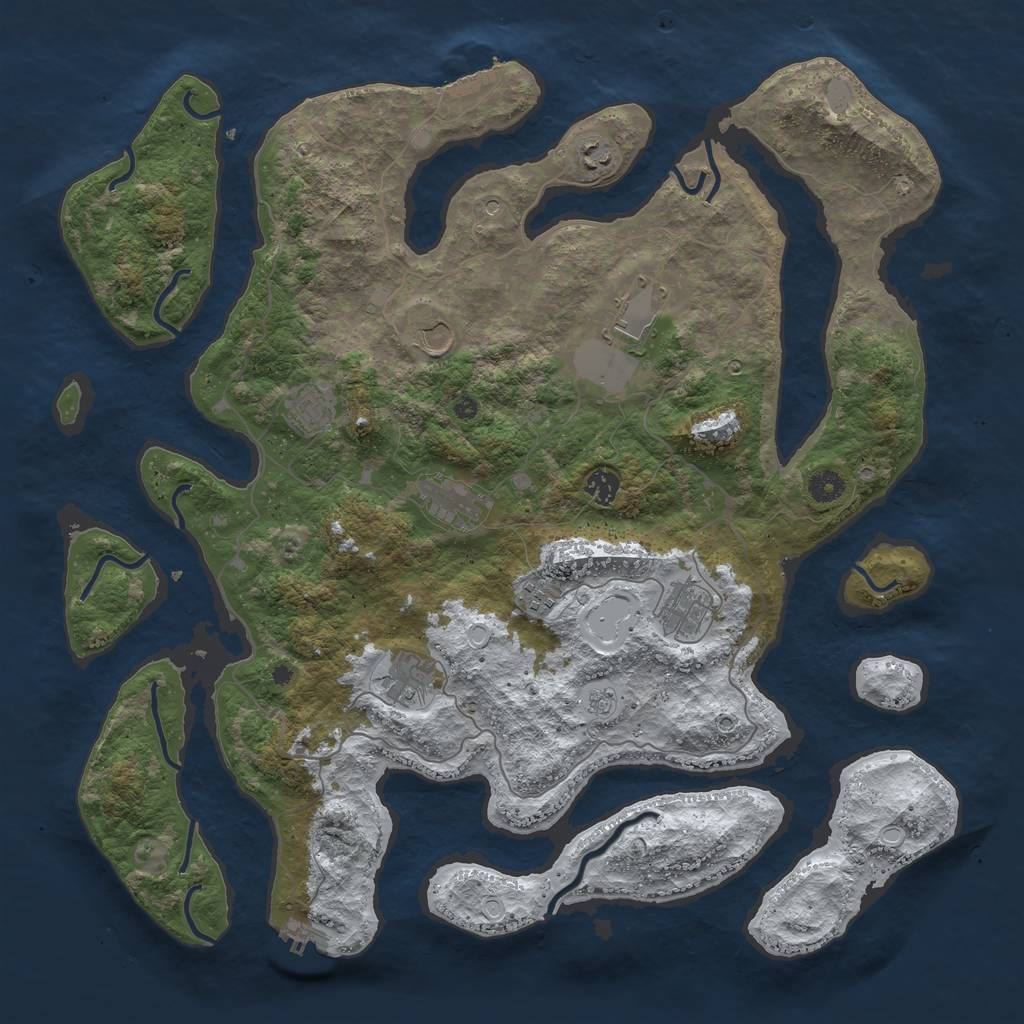 Rust Map: Procedural Map, Size: 4500, Seed: 544648565, 18 Monuments