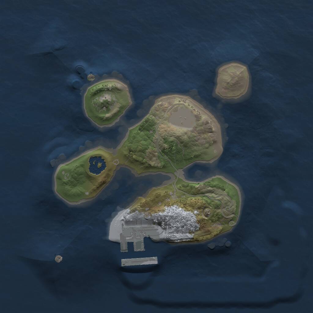 Rust Map: Procedural Map, Size: 1750, Seed: 877654, 2 Monuments