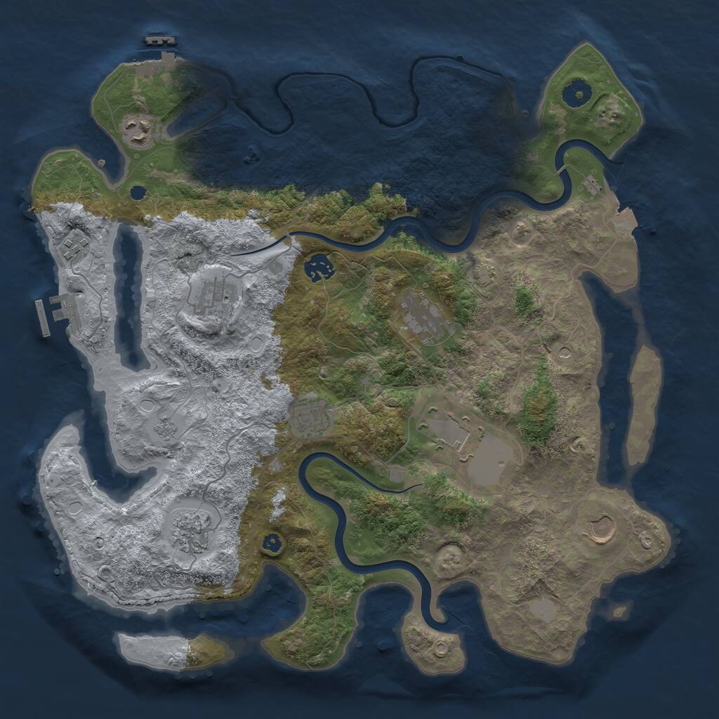 Rust Map: Procedural Map, Size: 3850, Seed: 1004231898, 15 Monuments