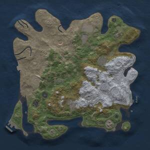 Thumbnail Rust Map: Procedural Map, Size: 3700, Seed: 278095591, 14 Monuments