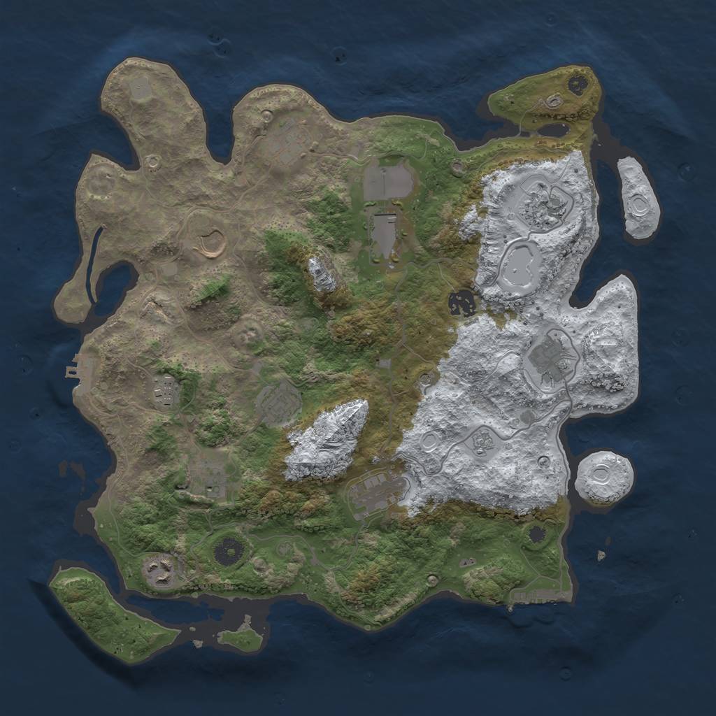 Rust Map: Procedural Map, Size: 3800, Seed: 1148858358, 20 Monuments