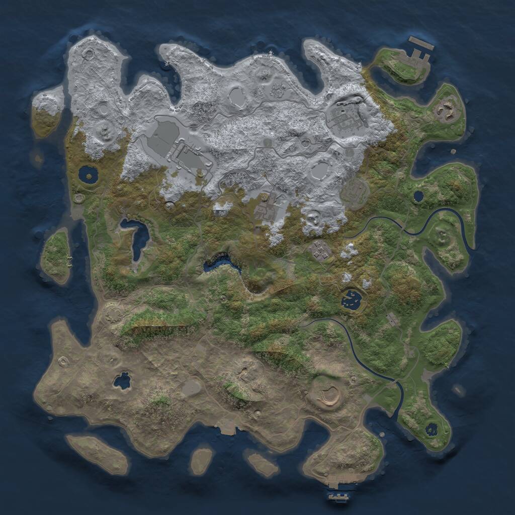 Rust Map: Procedural Map, Size: 4000, Seed: 1200, 14 Monuments