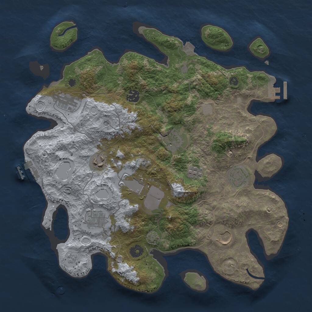 Rust Map: Procedural Map, Size: 3550, Seed: 754533, 15 Monuments