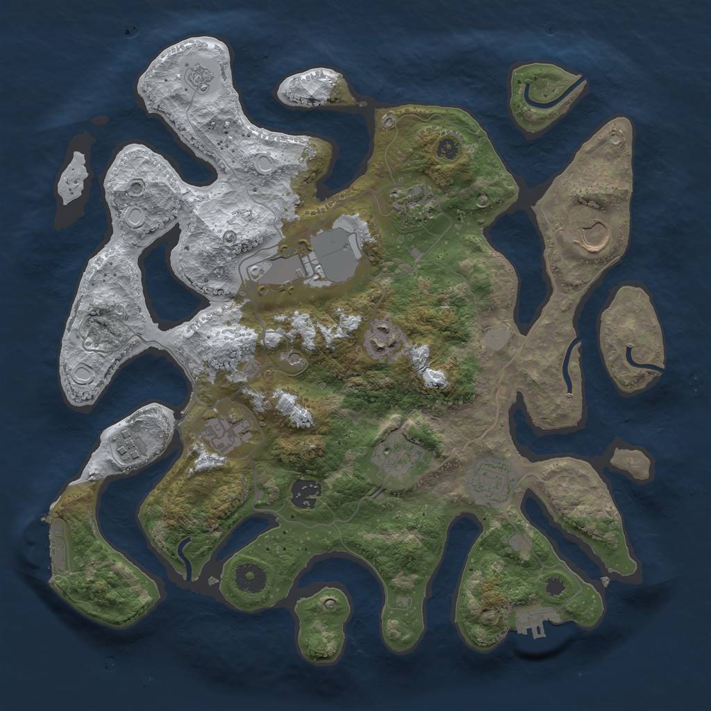 Rust Map: Procedural Map, Size: 3500, Seed: 1810919278, 18 Monuments