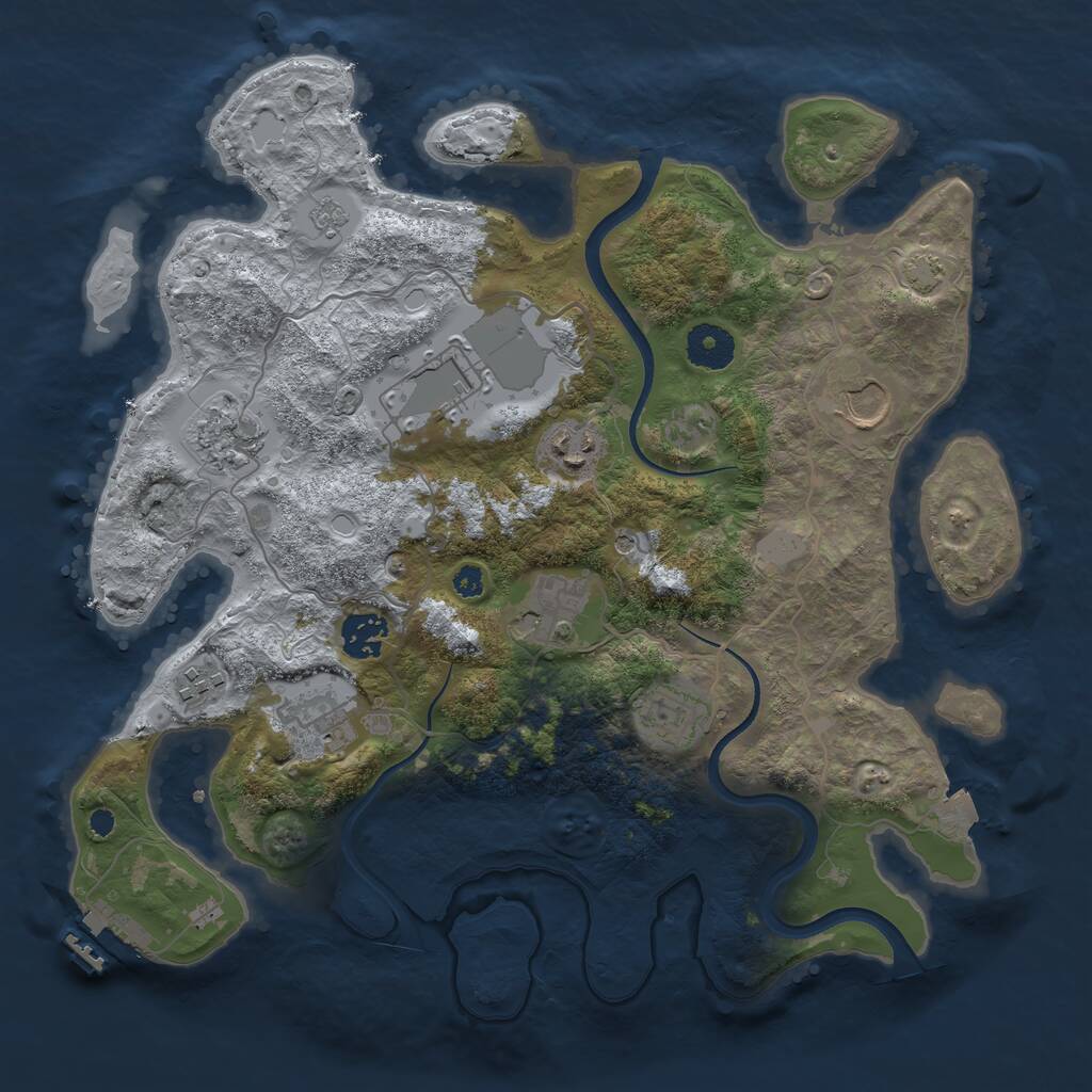 Rust Map: Procedural Map, Size: 3500, Seed: 1810919278, 14 Monuments