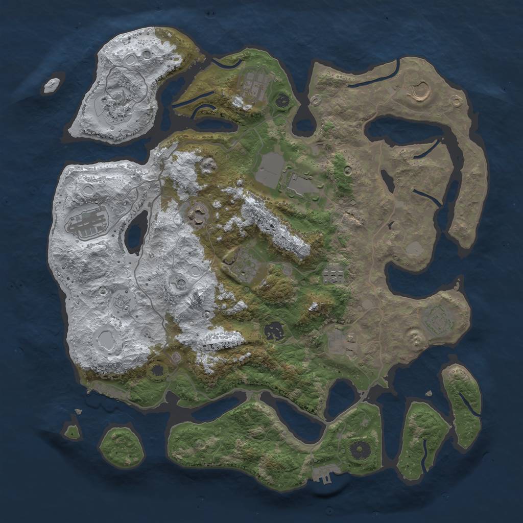 Rust Map: Procedural Map, Size: 4000, Seed: 81, 20 Monuments