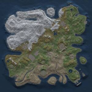 Thumbnail Rust Map: Procedural Map, Size: 3700, Seed: 743904857, 14 Monuments