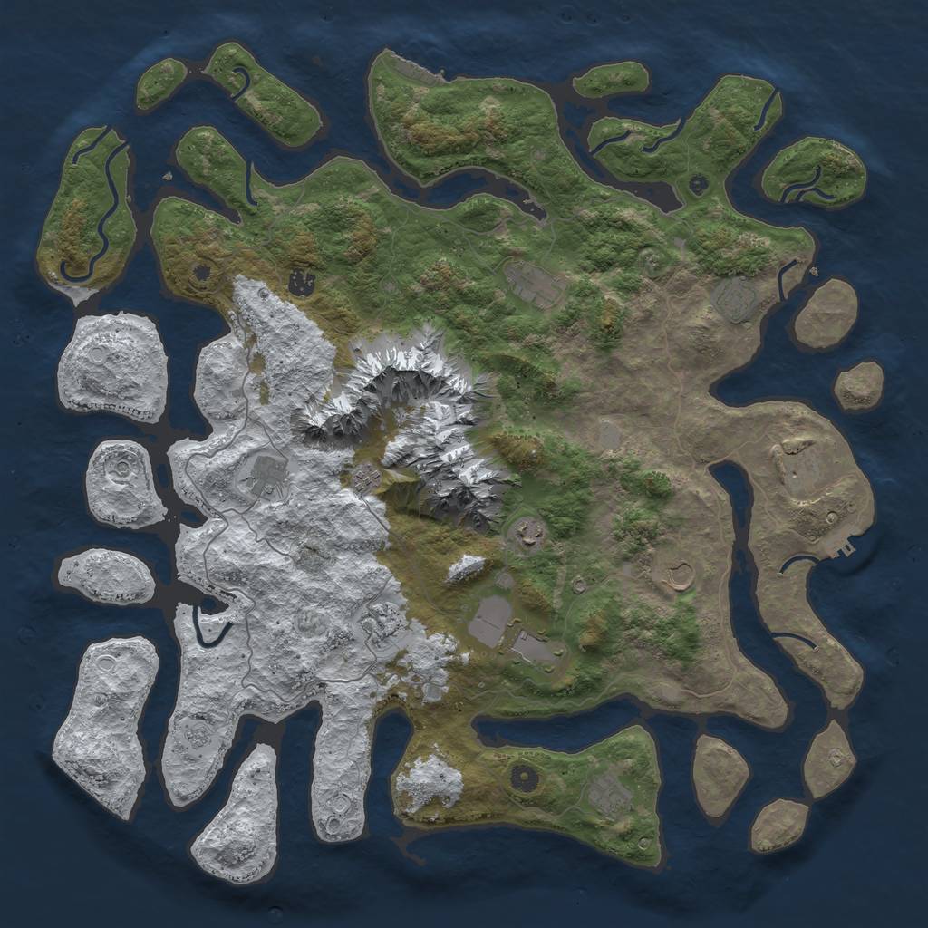 Rust Map: Procedural Map, Size: 5000, Seed: 4201337, 20 Monuments