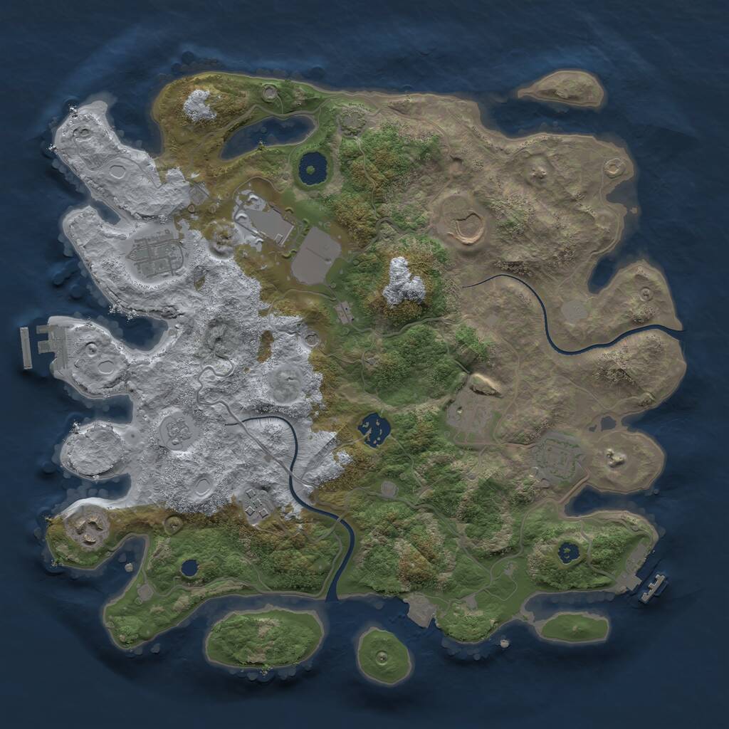 Rust Map: Procedural Map, Size: 3500, Seed: 796753717, 14 Monuments
