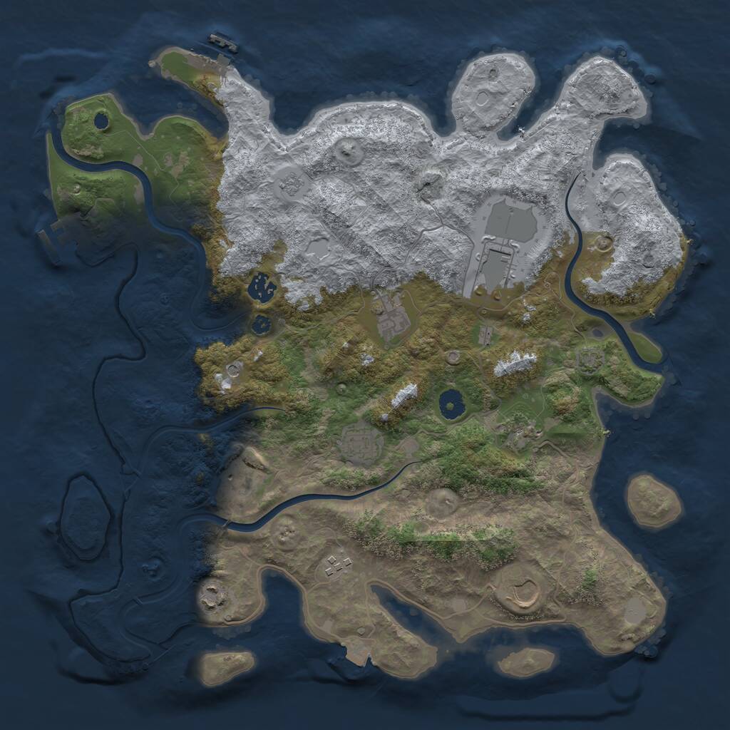 Rust Map: Procedural Map, Size: 3950, Seed: 1556789047, 15 Monuments
