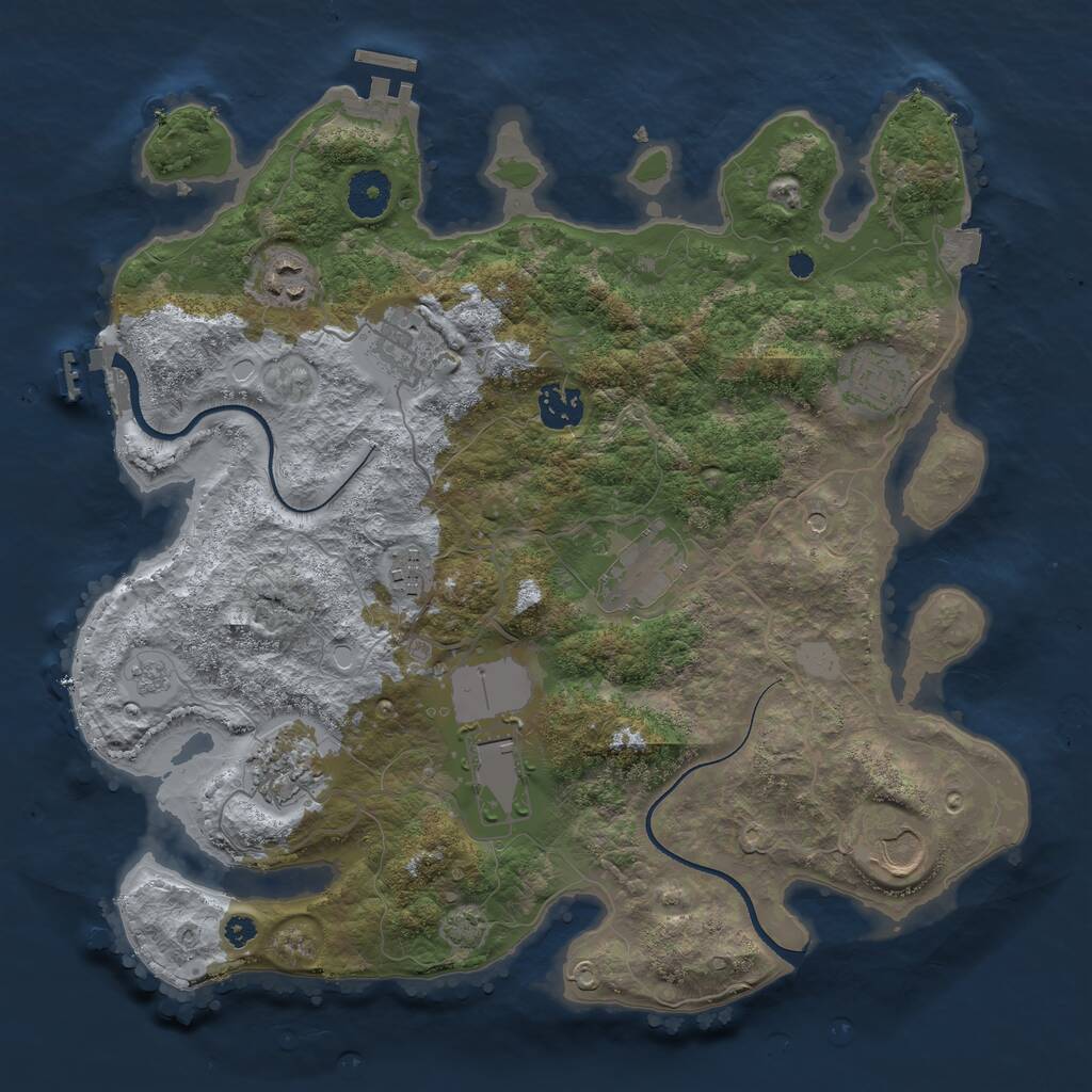 Rust Map: Procedural Map, Size: 3550, Seed: 195568, 15 Monuments