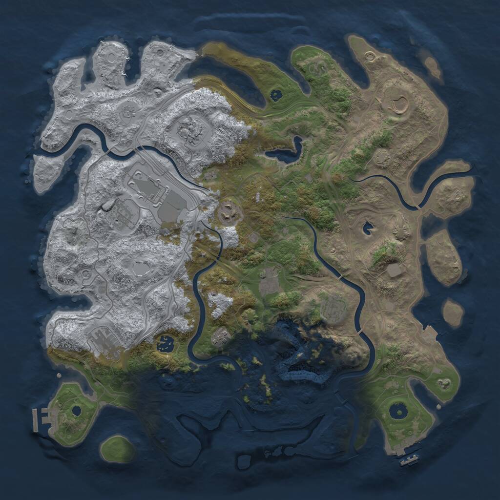 Rust Map: Procedural Map, Size: 4300, Seed: 602372510, 16 Monuments