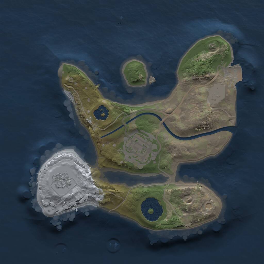 Rust Map: Procedural Map, Size: 1800, Seed: 23421, 3 Monuments