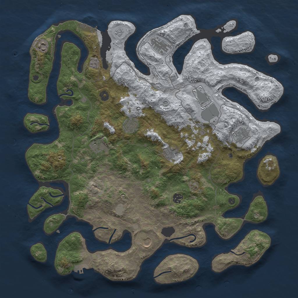 Rust Map: Procedural Map, Size: 4500, Seed: 13946, 19 Monuments
