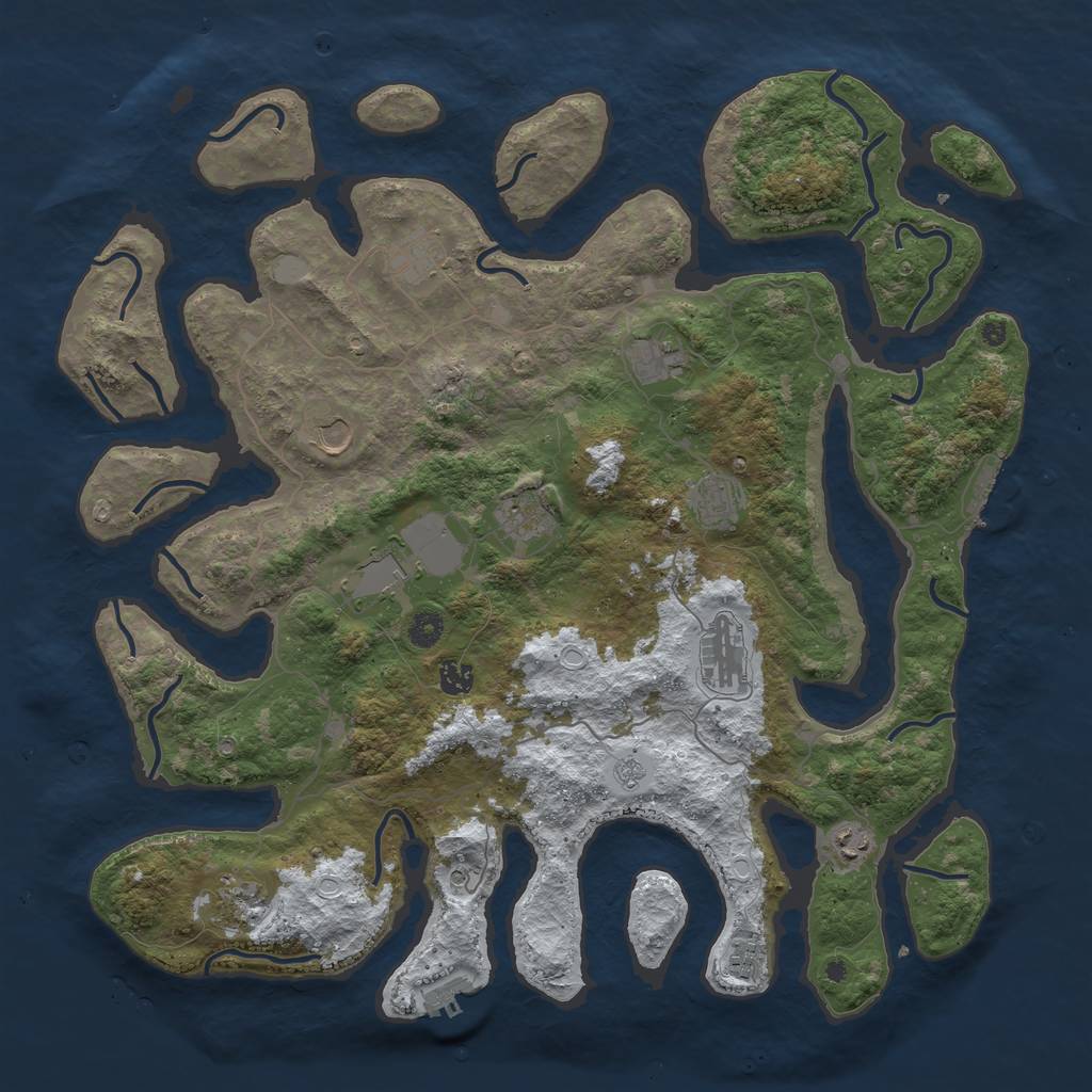 Rust Map: Procedural Map, Size: 4550, Seed: 8500, 20 Monuments