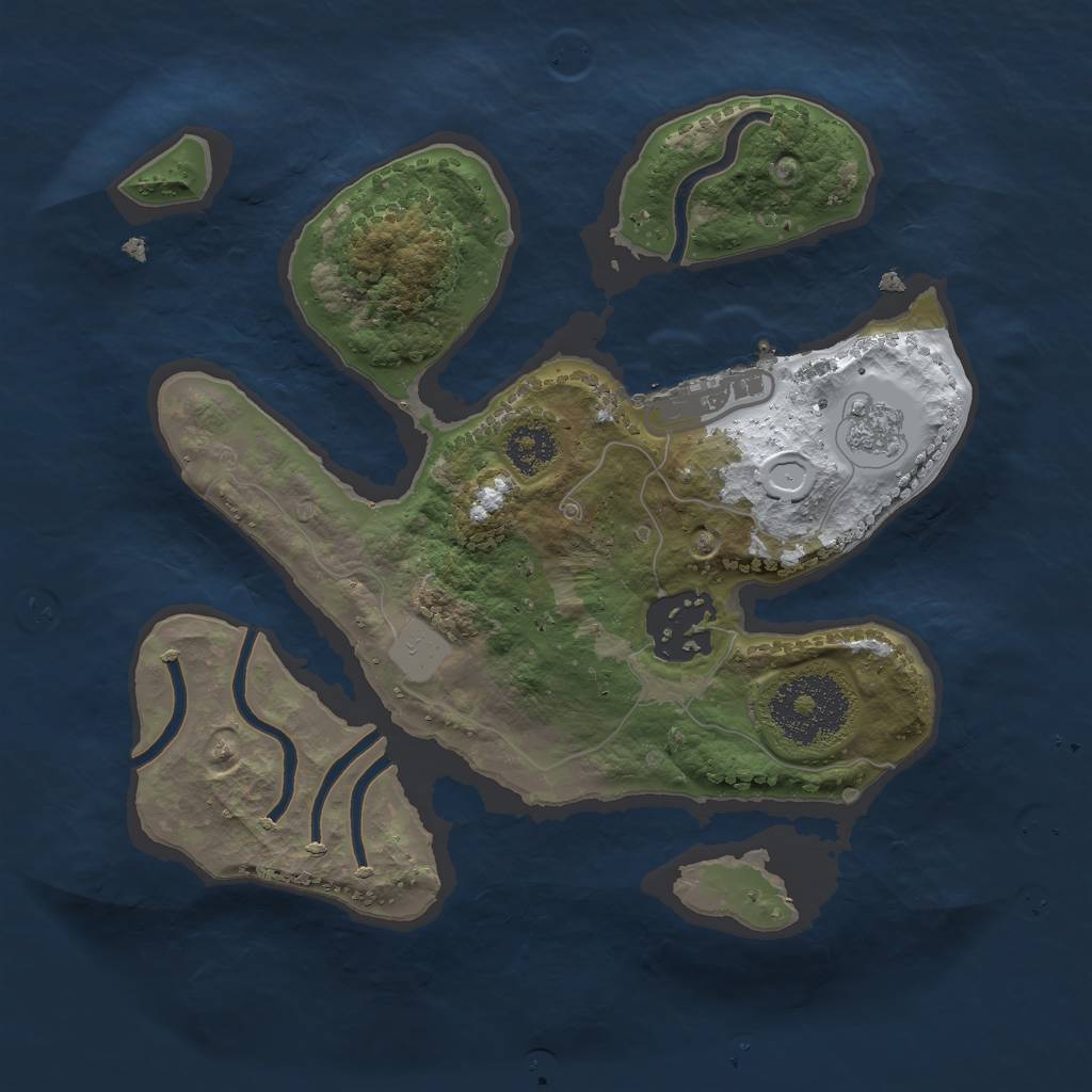 Rust Map: Procedural Map, Size: 2250, Seed: 337064280, 8 Monuments