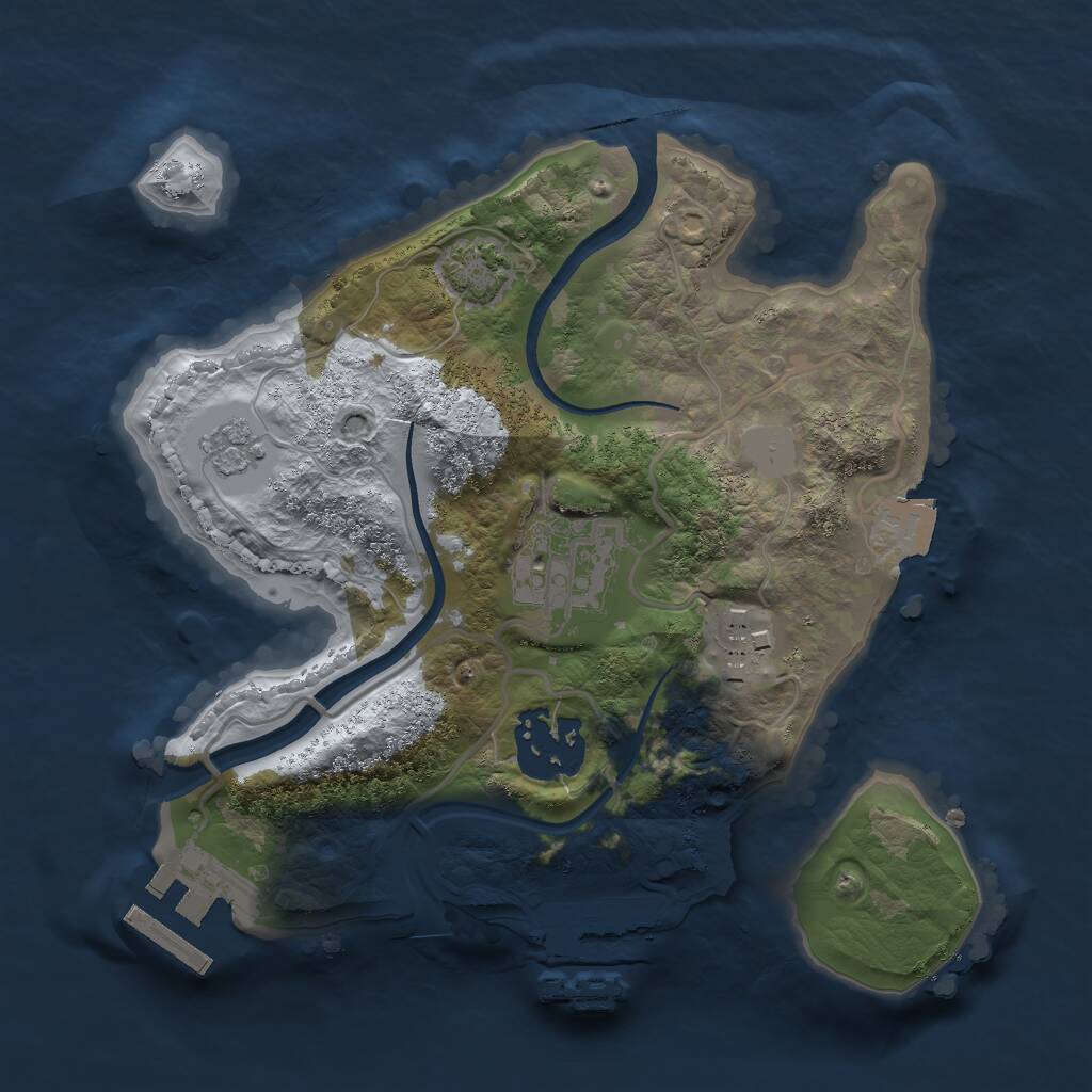 Rust Map: Procedural Map, Size: 2250, Seed: 1734869806, 8 Monuments