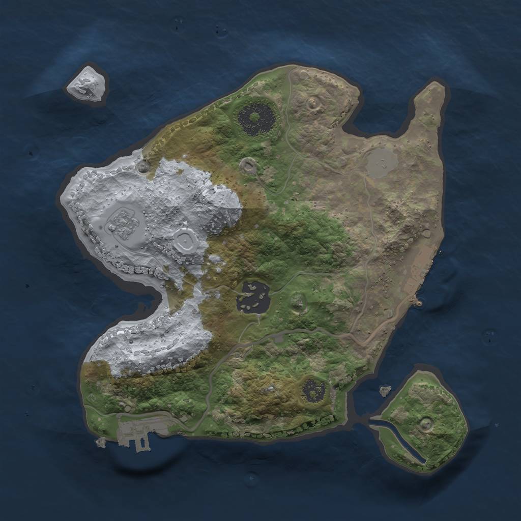 Rust Map: Procedural Map, Size: 2250, Seed: 1734869806, 9 Monuments
