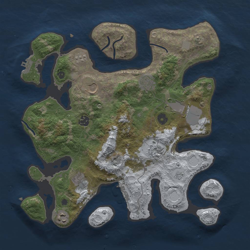 Rust Map: Procedural Map, Size: 3500, Seed: 578866, 16 Monuments