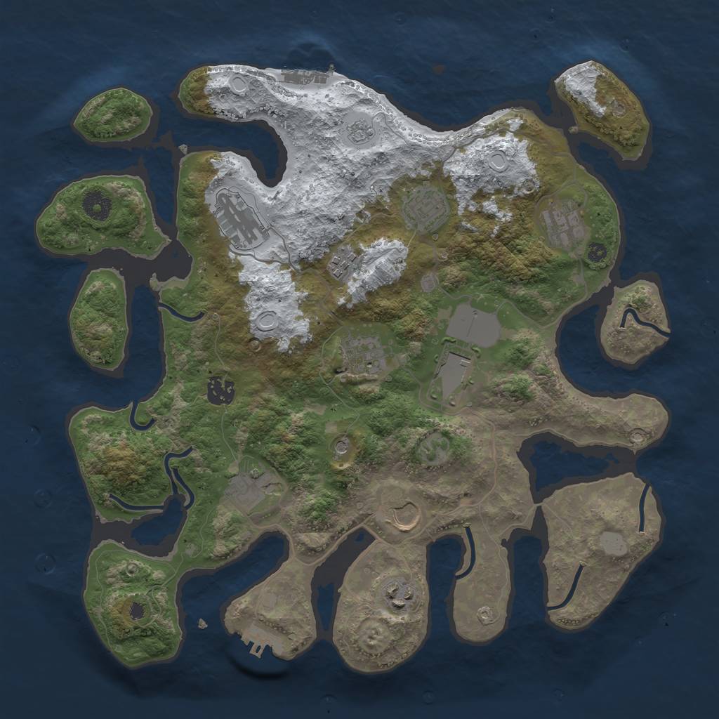 Rust Map: Procedural Map, Size: 3700, Seed: 396741613, 19 Monuments
