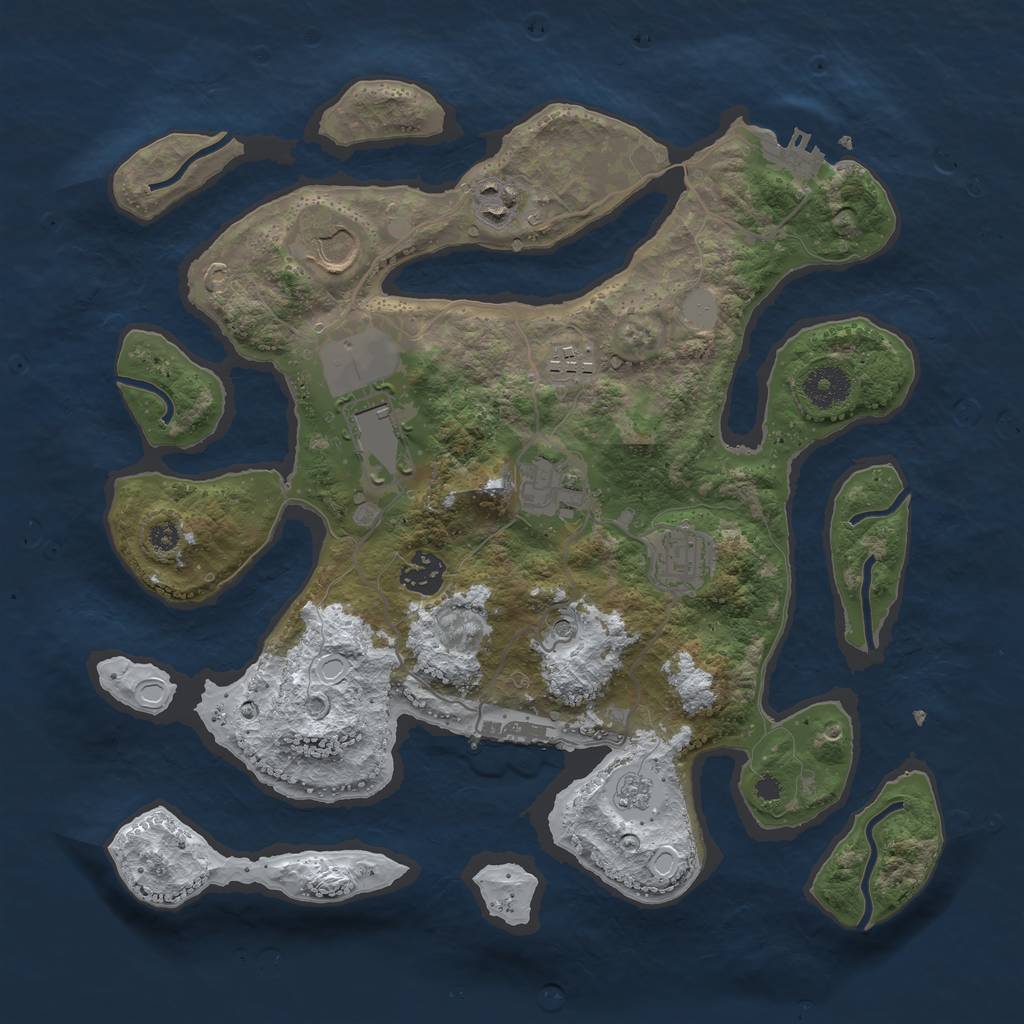 Rust Map: Procedural Map, Size: 3500, Seed: 2014763502, 16 Monuments
