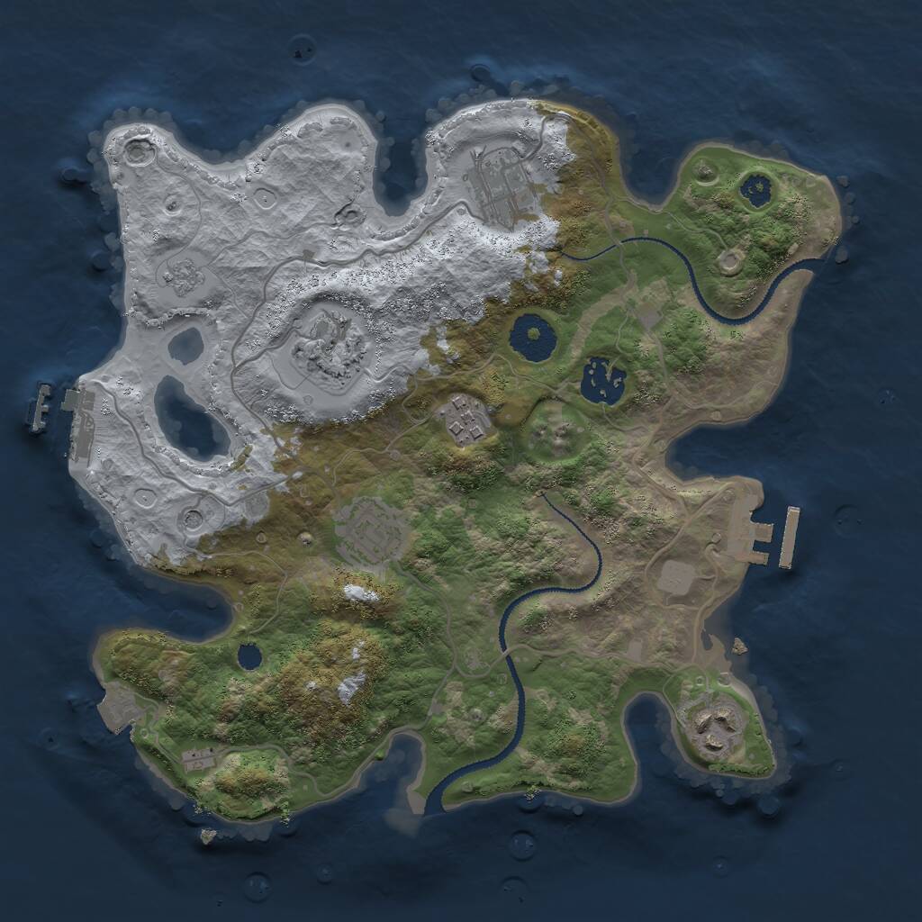 Rust Map: Procedural Map, Size: 3000, Seed: 17, 11 Monuments