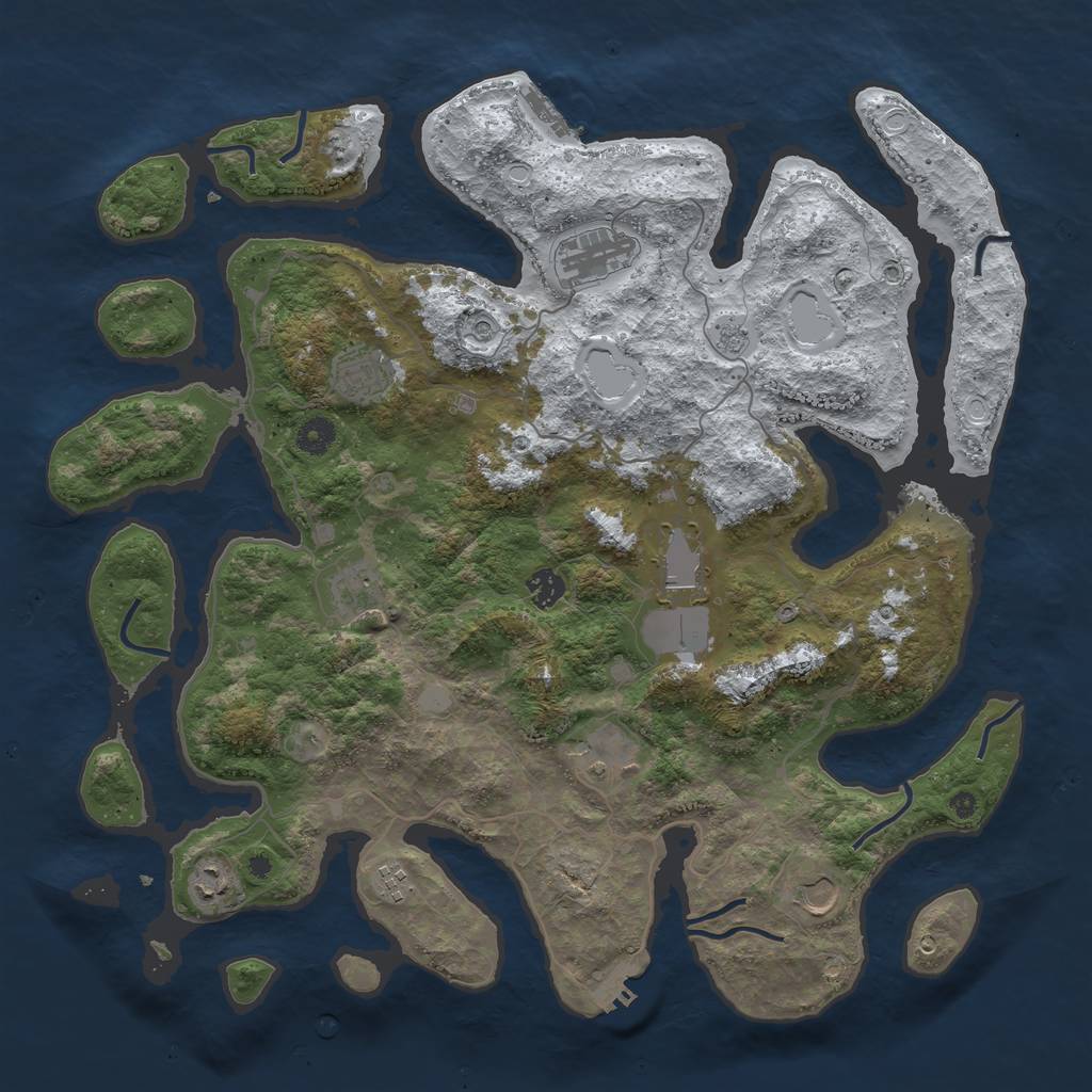 Rust Map: Procedural Map, Size: 4300, Seed: 16012020, 18 Monuments