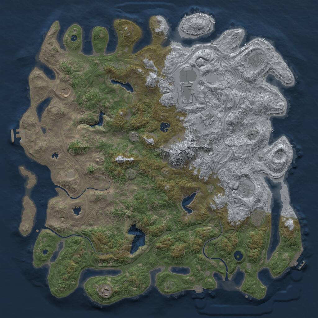 Rust Map: Procedural Map, Size: 5000, Seed: 3451321, 15 Monuments
