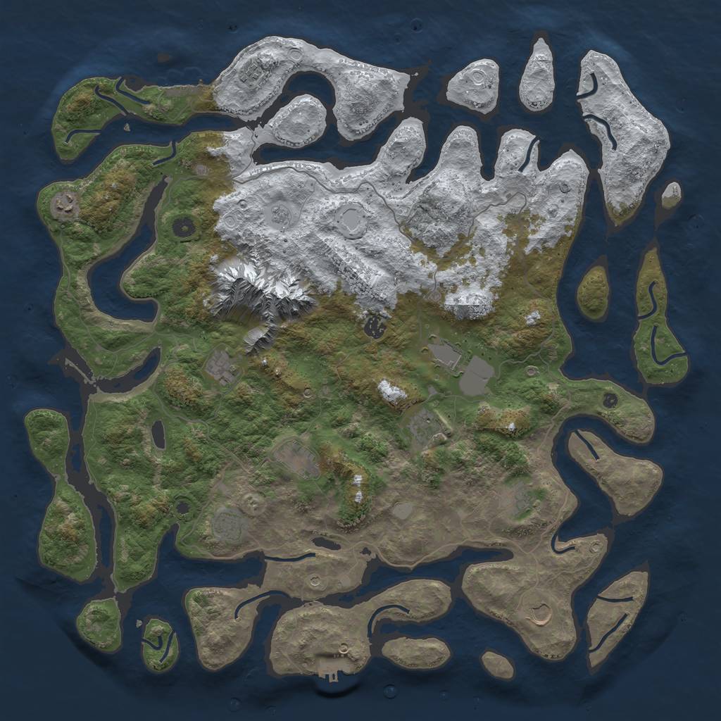 Rust Map: Procedural Map, Size: 5000, Seed: 152147518, 19 Monuments