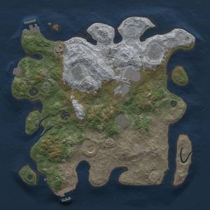 Thumbnail Rust Map: Procedural Map, Size: 3500, Seed: 1, 14 Monuments