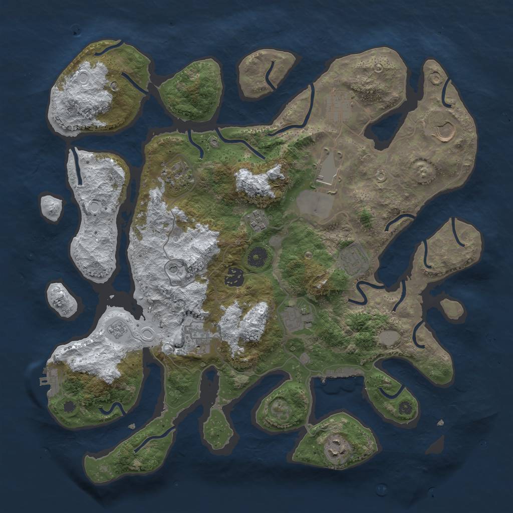 Rust Map: Procedural Map, Size: 3850, Seed: 11122124, 19 Monuments