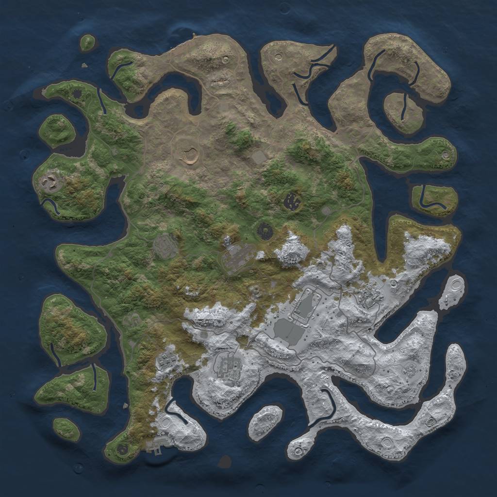 Rust Map: Procedural Map, Size: 4500, Seed: 678777844, 18 Monuments