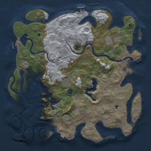 Thumbnail Rust Map: Procedural Map, Size: 4200, Seed: 123456789, 13 Monuments