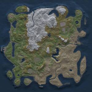 Thumbnail Rust Map: Procedural Map, Size: 4200, Seed: 123456789, 14 Monuments