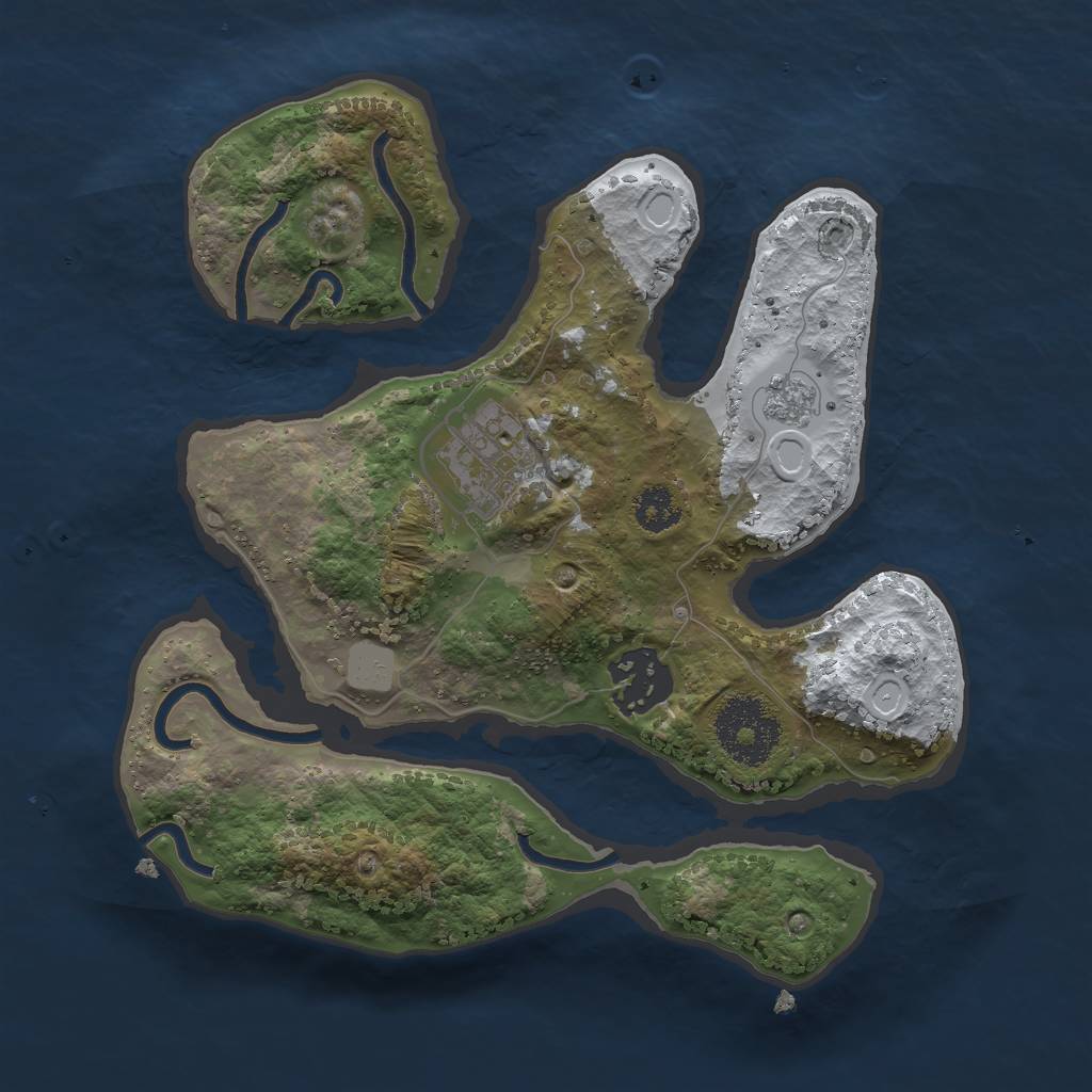 Rust Map: Procedural Map, Size: 2500, Seed: 4231214, 8 Monuments