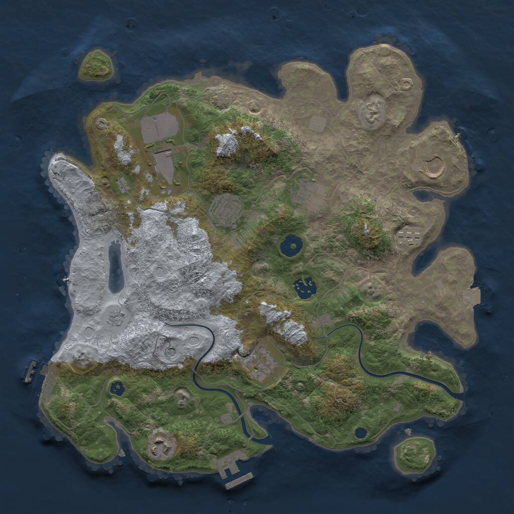 Rust Map: Procedural Map, Size: 3550, Seed: 289678, 14 Monuments