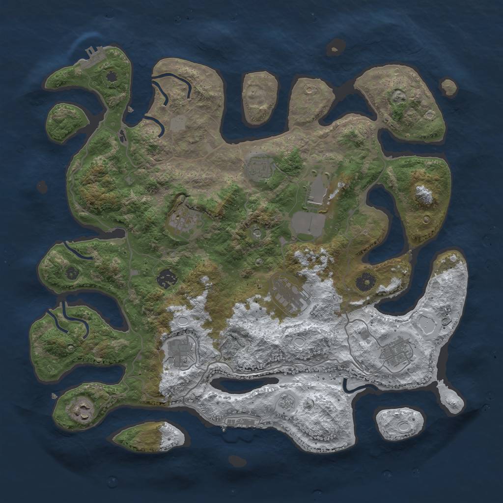 Rust Map: Procedural Map, Size: 4000, Seed: 7946396, 17 Monuments