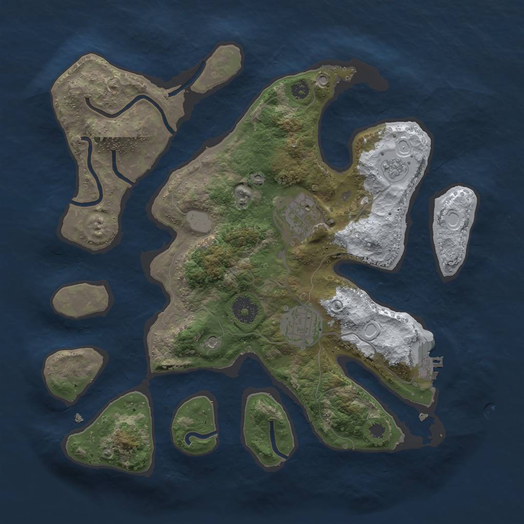 Rust Map: Procedural Map, Size: 3000, Seed: 868487101, 10 Monuments