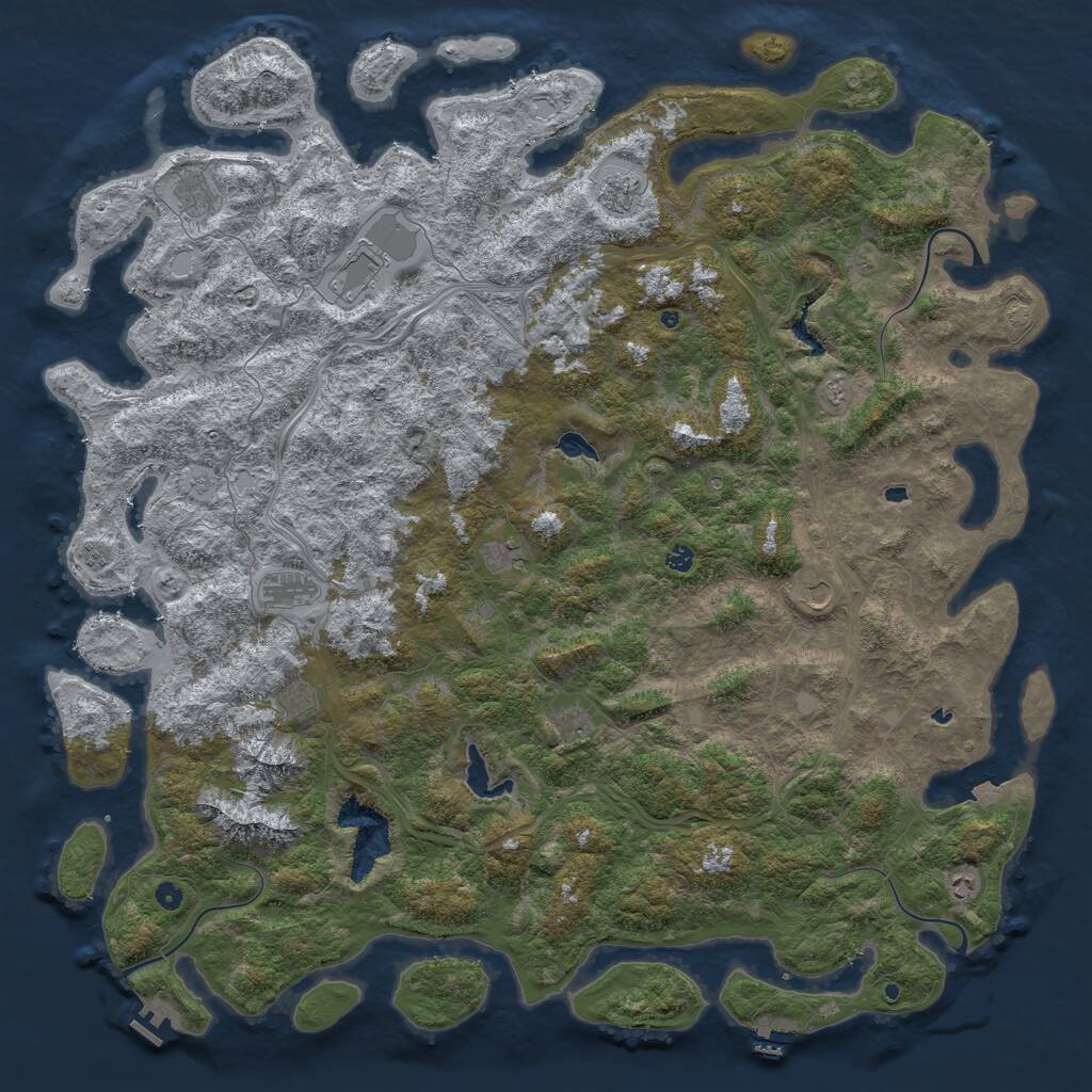 Rust Map: Procedural Map, Size: 6000, Seed: 2032022, 17 Monuments