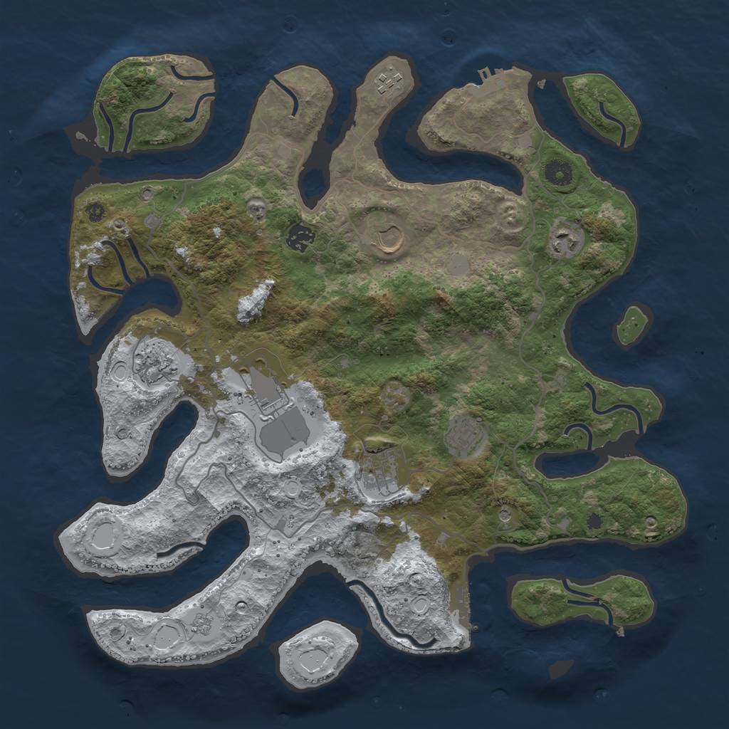 Rust Map: Procedural Map, Size: 4000, Seed: 5318008, 17 Monuments