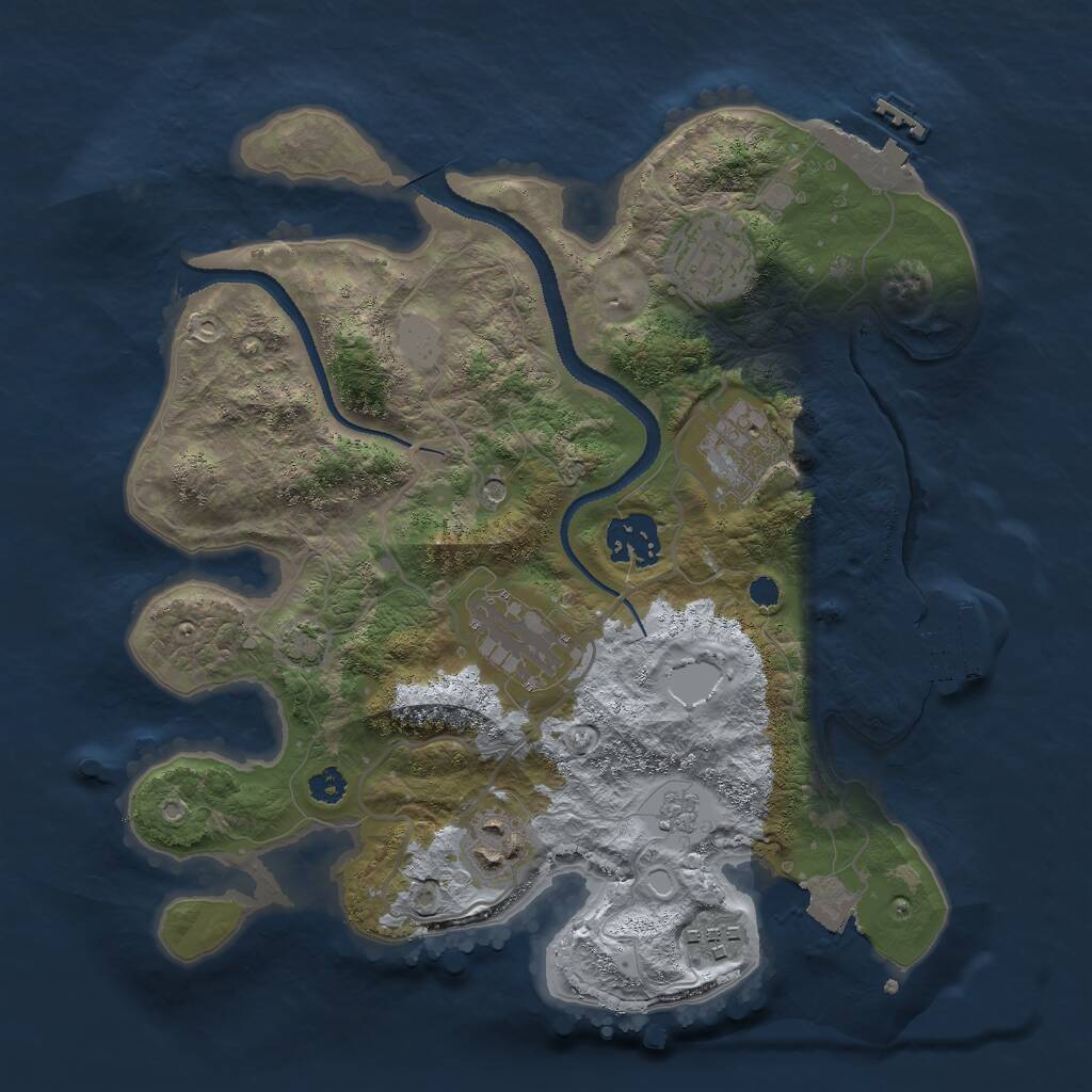 Rust Map: Procedural Map, Size: 3000, Seed: 922898489, 12 Monuments