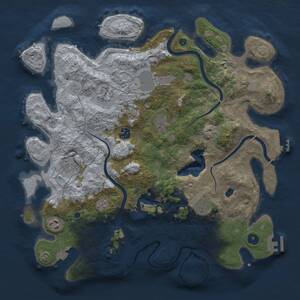Thumbnail Rust Map: Procedural Map, Size: 4000, Seed: 1359008102, 14 Monuments